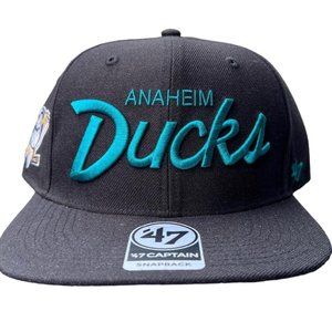 Anaheim Ducks Vintage NHL Black '47 Captain Snapback